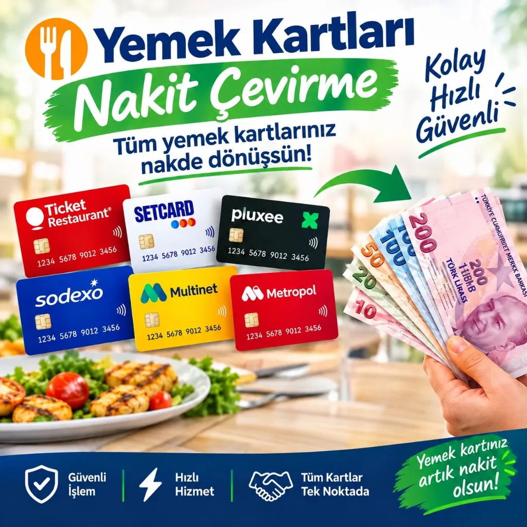 Yemek kartı nakde çevirme hizmetleri